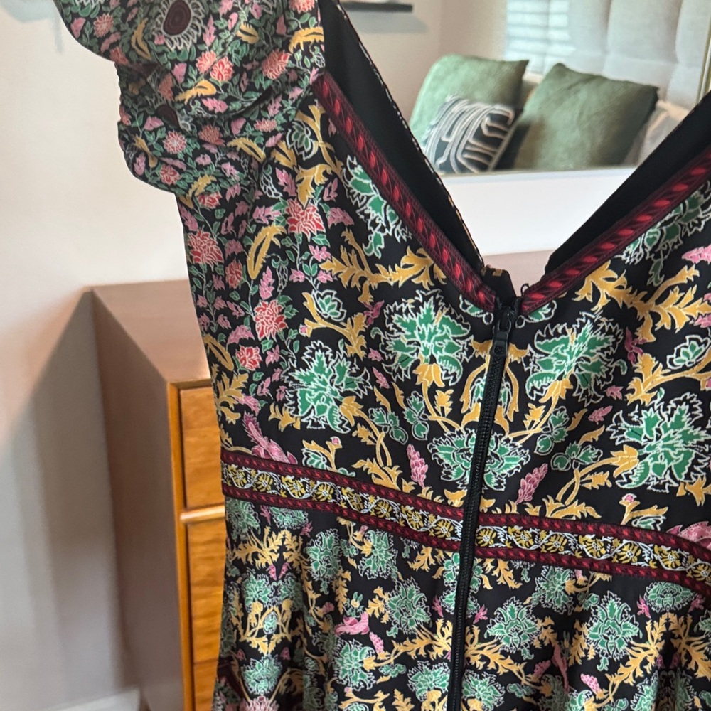 Alice + Olivia Black Multicolor Floral Mini Dress - Picture 4 of 9
